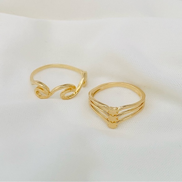 Ocean Wave Ring, Star Ring - Picture 7 of 9